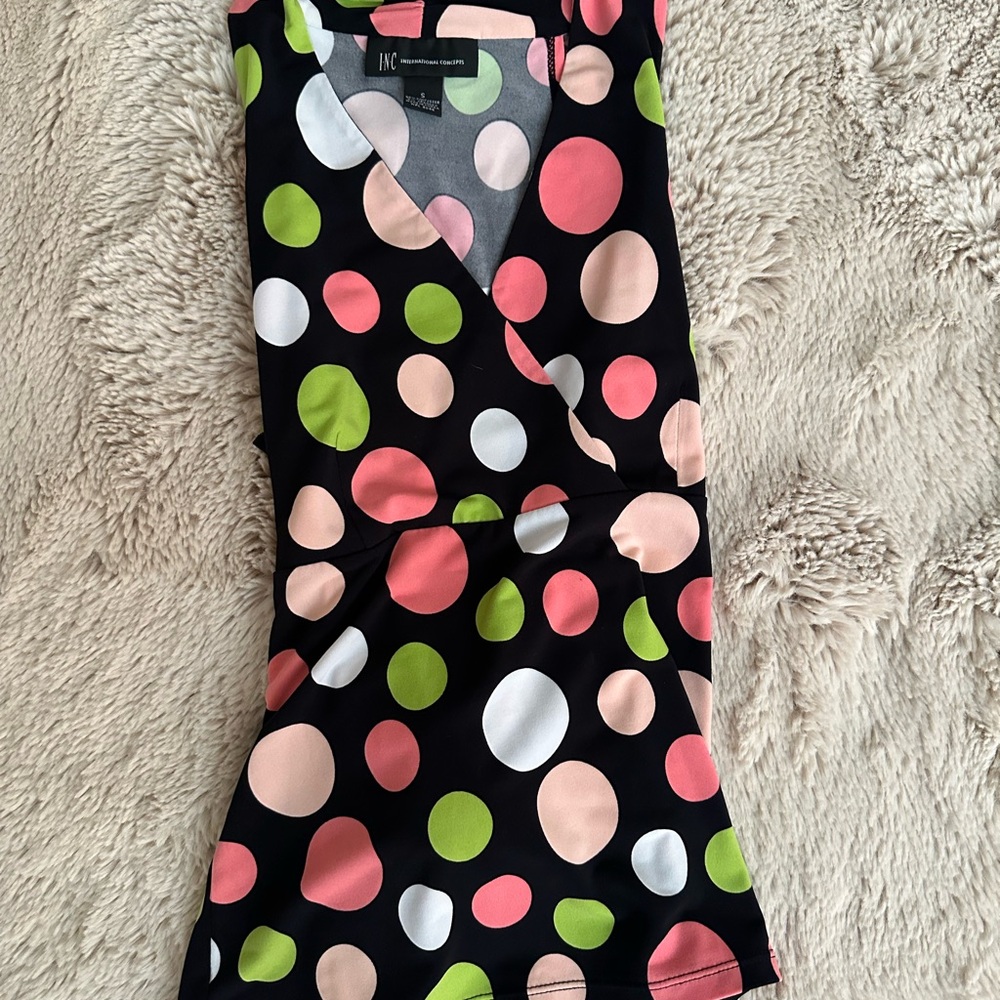 Y2K INC Polka Dot Wrap Top